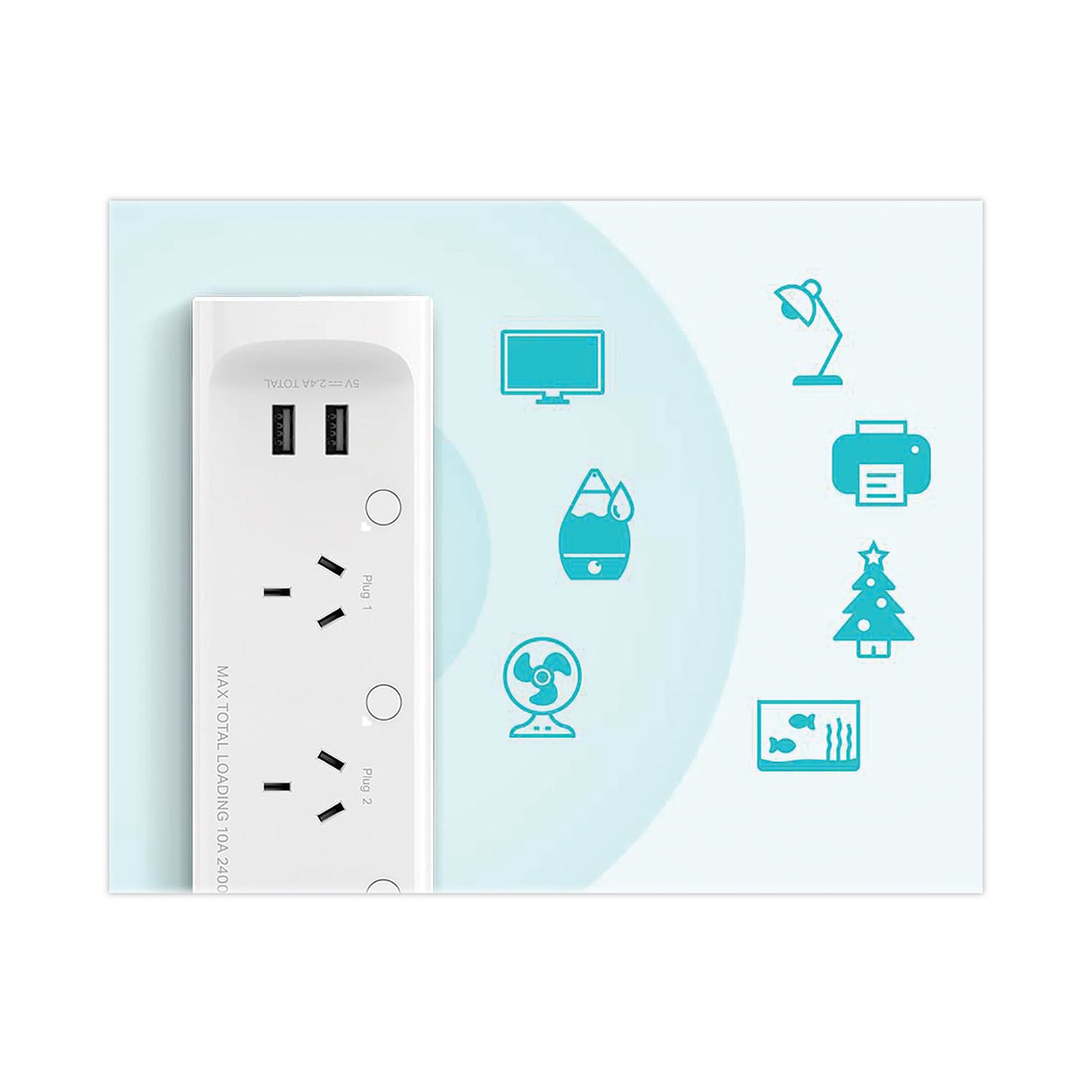 TP-Link Kasa Smart WiFi 3-Outlet Power Strip, 3 AC Outlets/2 USB Ports, White (KP303)