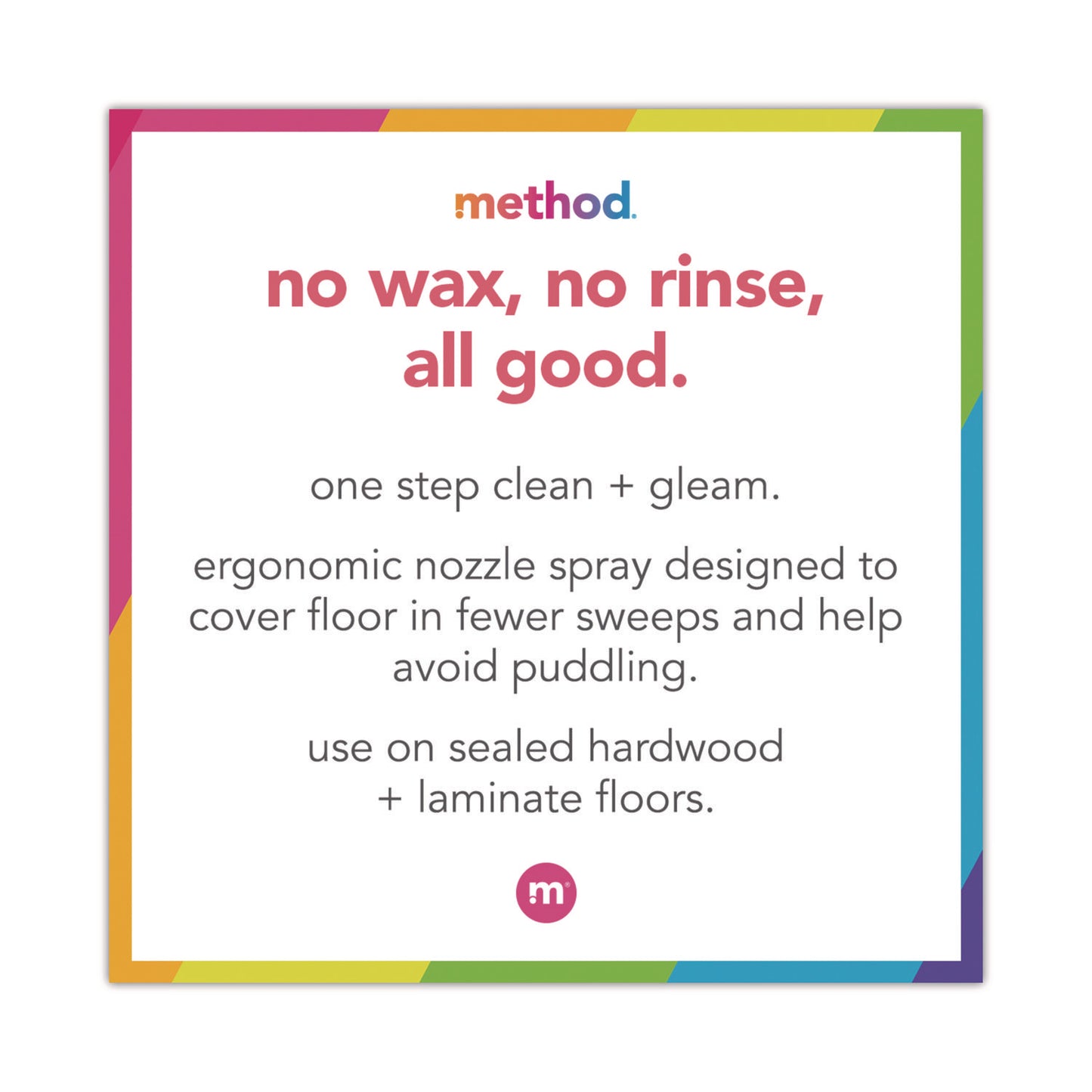 Method Squirt + Mop Wood Floor Cleaner, Almond Scent, 25 oz Squirt Bottle, 6/Carton (00562CT)