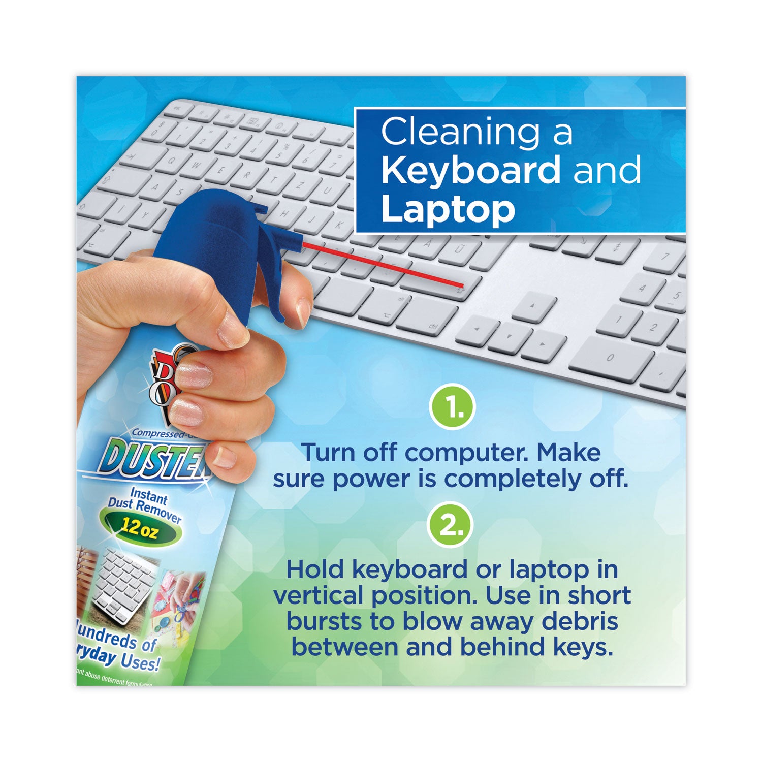 Dust-Off Disposable Compressed Air Duster, 12 oz Can (DPSXL12) - 9 Pack