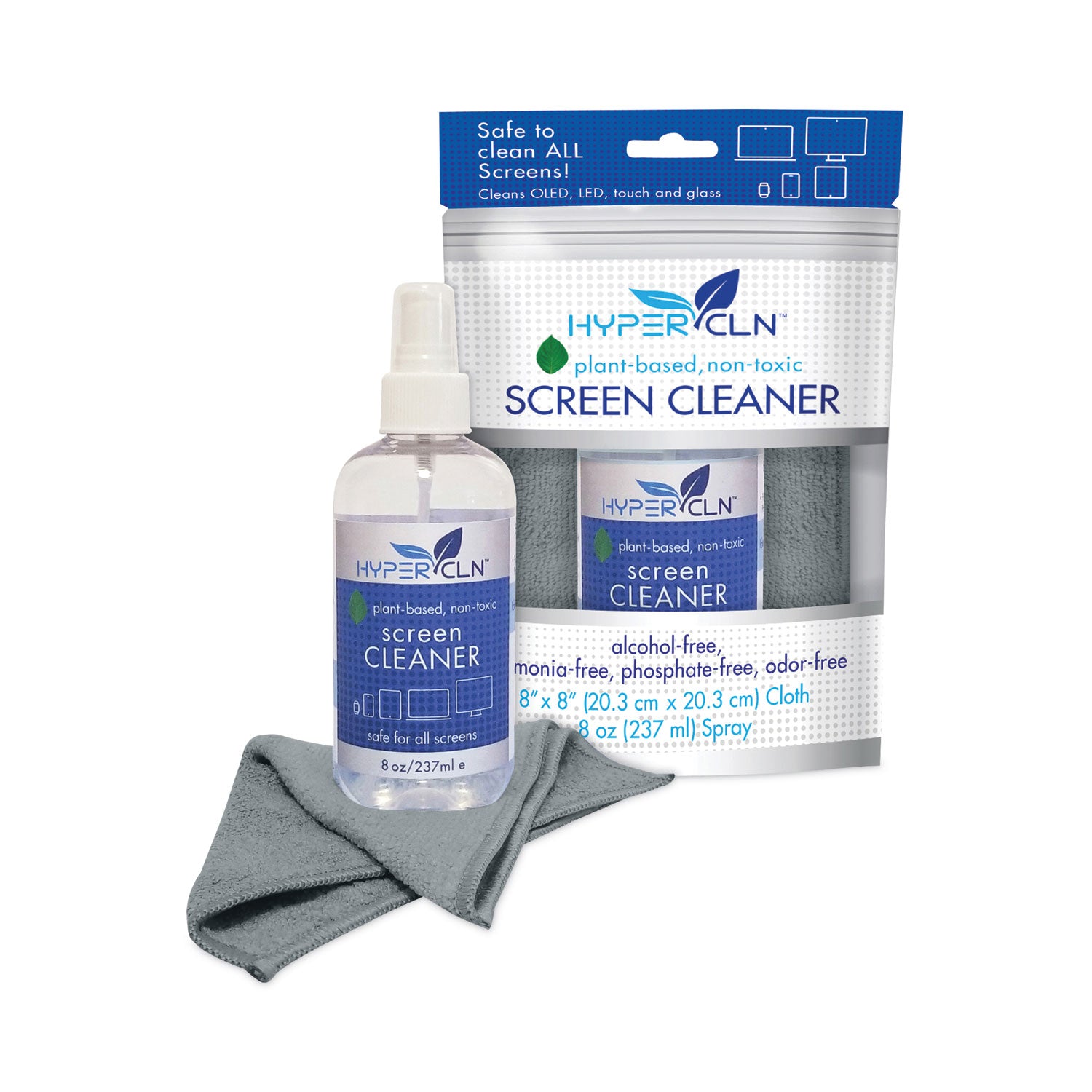 Falcon HYPERCLN Screen Cleaning Kit, 8 oz Spray Bottle (HCN8)