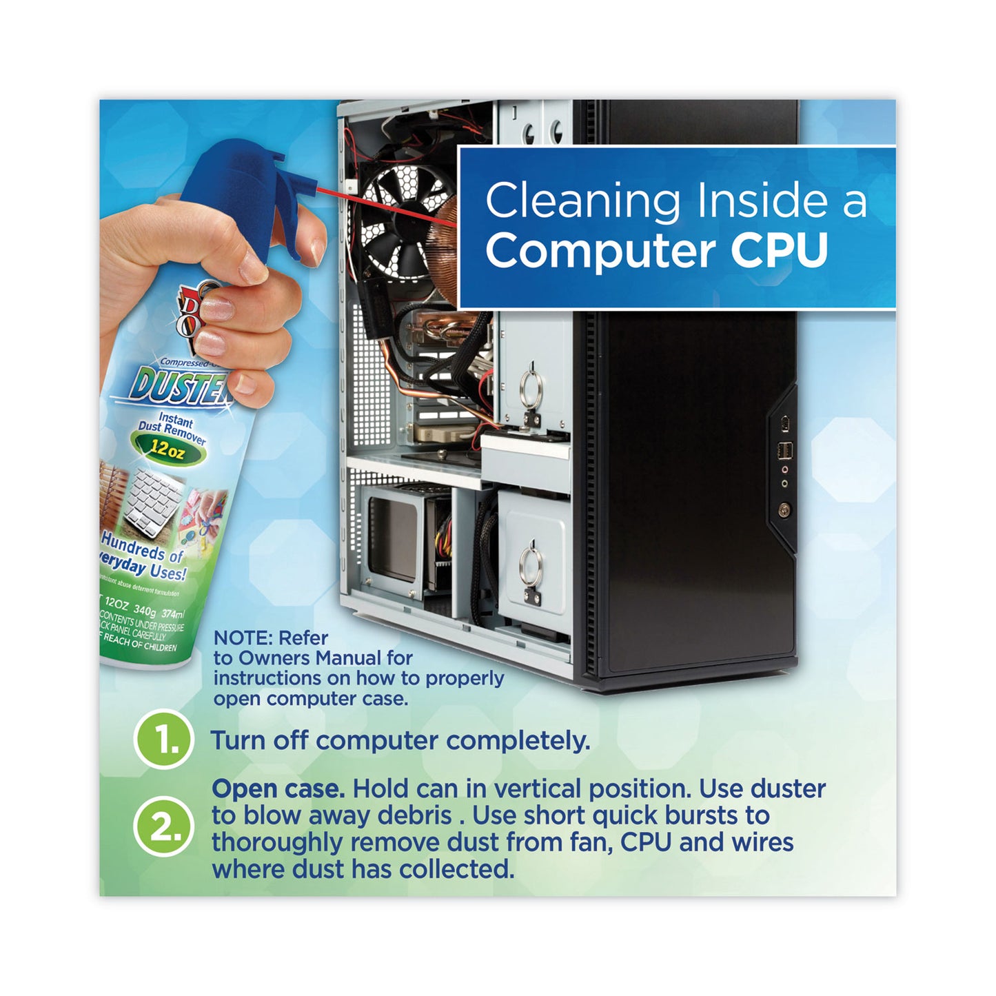 Dust-Off Disposable Compressed Air Duster, 12 oz Can (DPSXL12) - 9 Pack