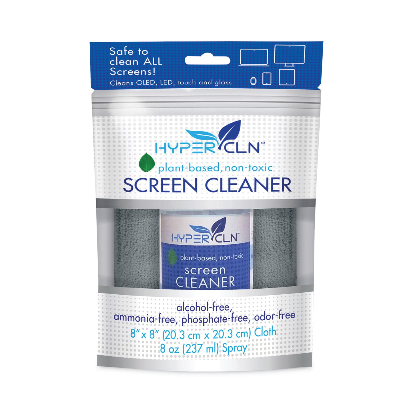 Falcon HYPERCLN Screen Cleaning Kit, 8 oz Spray Bottle (HCN8)