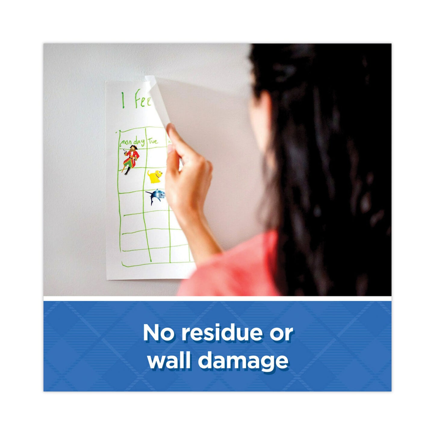 Scotch Wall-Safe Tape with Dispenser, 1" Core, 0.75" x 50 ft, Clear, 2/Pack (183DM2)