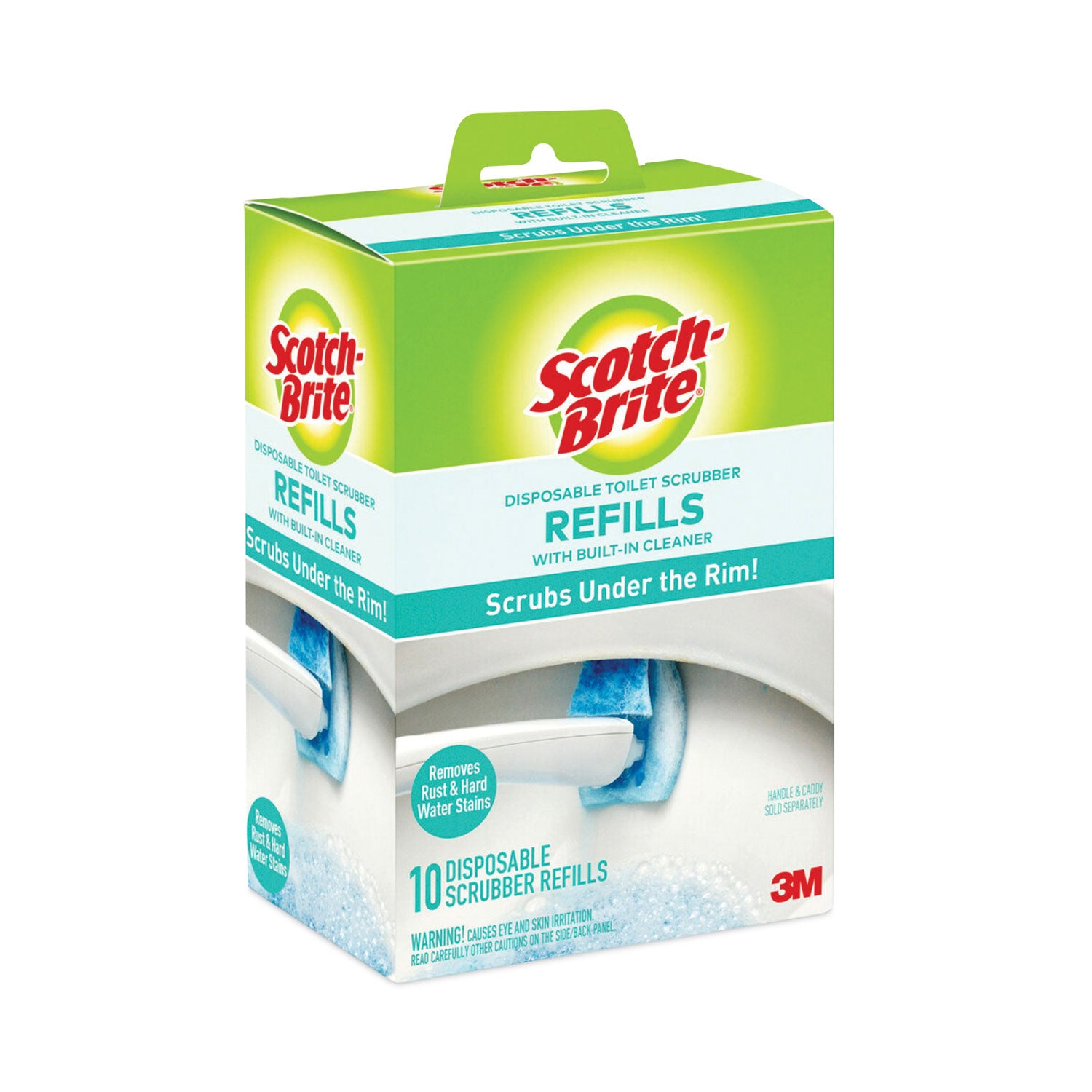 Scotch-Brite Disposable Toilet Scrubber Refill, Blue/White, 10/Pack (558RF)