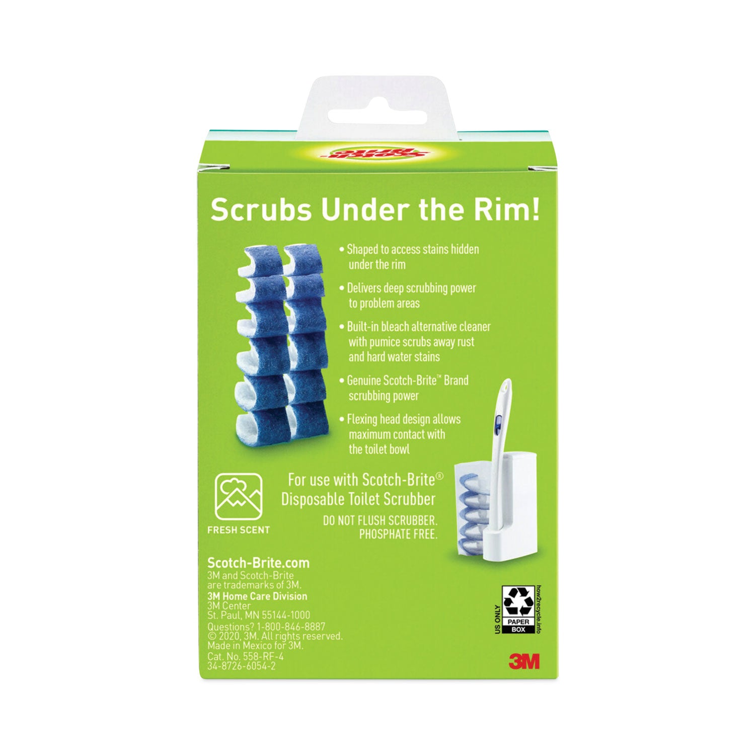 Scotch-Brite Disposable Toilet Scrubber Refill, Blue/White, 10/Pack (558RF)