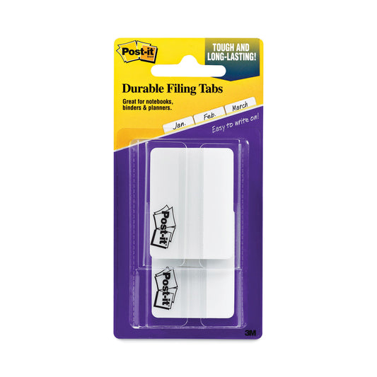 Post-it Lined Tabs, 1/5-Cut, White, 2" Wide, 50/Pack (686F50WH)