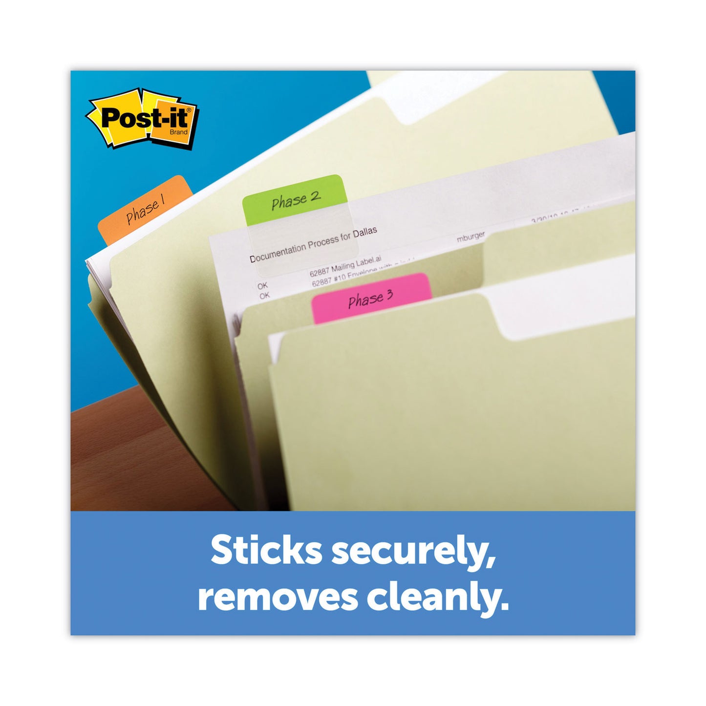 Post-it Lined Tabs, 1/5-Cut, White, 2" Wide, 50/Pack (686F50WH)