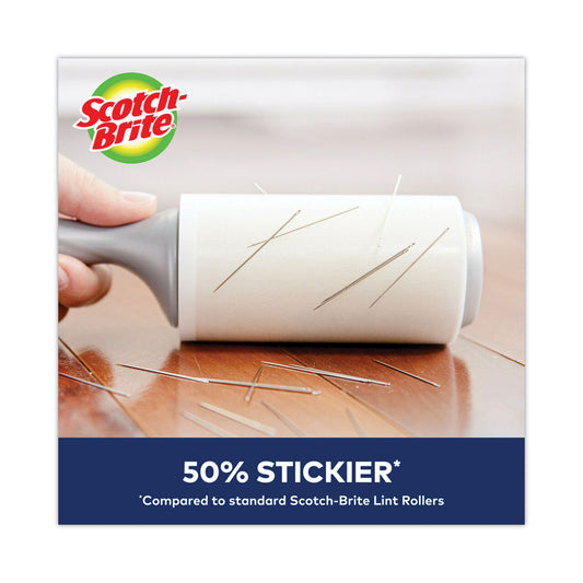 Scotch-Brite Lint Roller, Extra Sticky, Heavy-Duty Handle, 48 Sheets/Roll (830RS48)