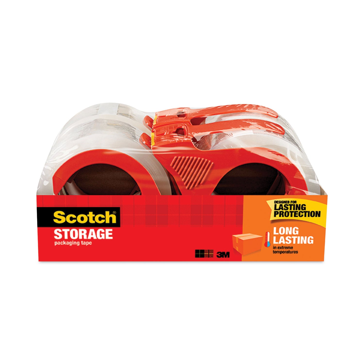 Scotch Storage Tape with Dispenser, 3" Core, 1.88" x 38.2 yds, Clear, 4/Pack (3650S4RD)