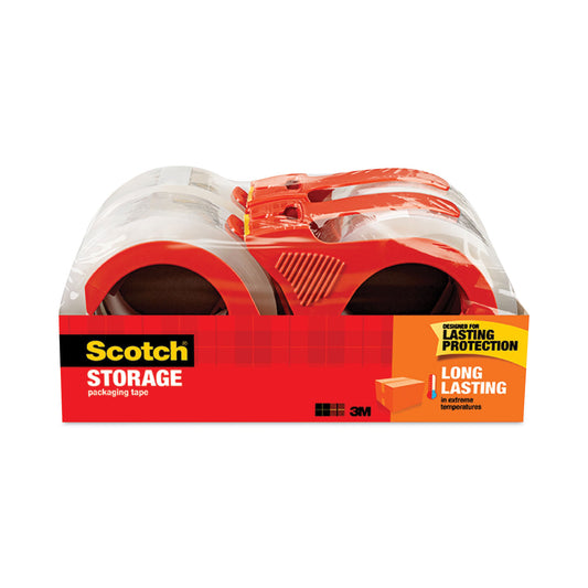 Scotch Storage Tape with Dispenser, 3" Core, 1.88" x 38.2 yds, Clear, 4/Pack (3650S4RD)