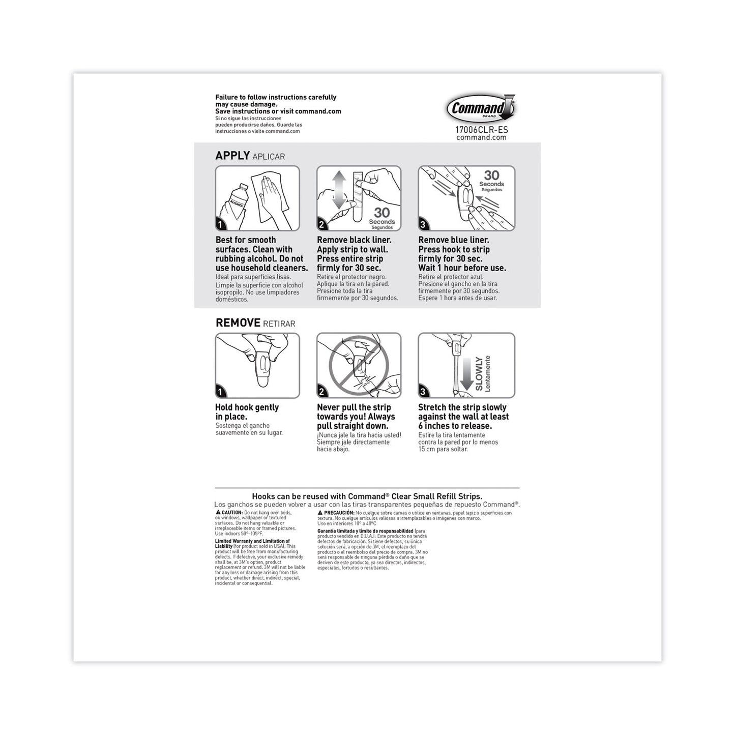 Command Clear Hooks and Strips, Mini, Plastic, 0.5 lb Capacity, 18 Hooks and 24 Strips/Pack (17006CLR18ES)