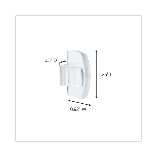 Command Cord Clip, Round, with Adhesive, 0.75"w, Clear, 4/Pack (17017CLRES)