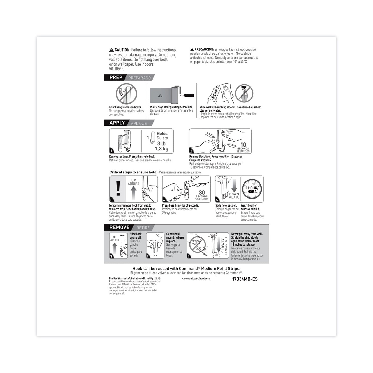 Command Decorative Hooks, Medium, Plastic, Matte Black, 3 lb Capacity, 2 Hooks and 4 Strips/Pack (17034MB2ES)