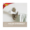 Command Decorative Hooks, Traditional, Large, Plastic, Silver, 5 lb Capacity, 1 Hook and 2 Strips/Pack (17053BNES)