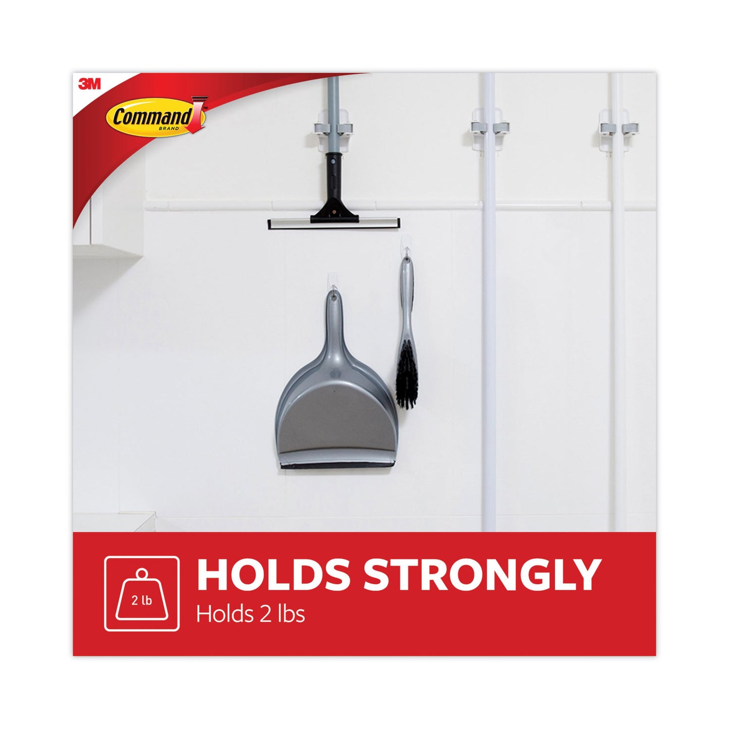Command General Purpose Hooks, Medium, Metal, White, 2 lb Capacity, 35 Hooks and 40 Strips/Pack (17065S35NA)
