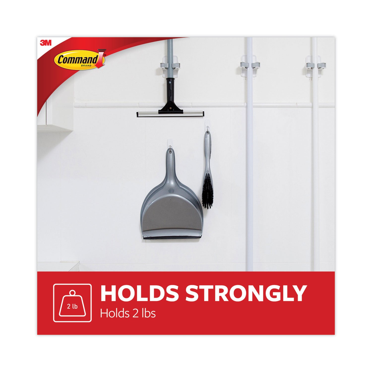 Command General Purpose Hooks, Medium, Metal, White, 2 lb Capacity, 35 Hooks and 40 Strips/Pack (17065S35NA)