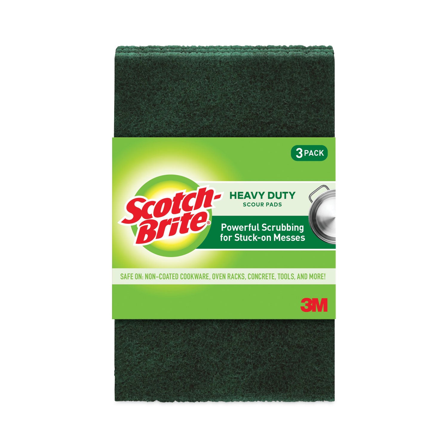 Scotch-Brite Heavy-Duty Scour Pad, 3.8 x 6, Green, 10/Carton (22310CT)