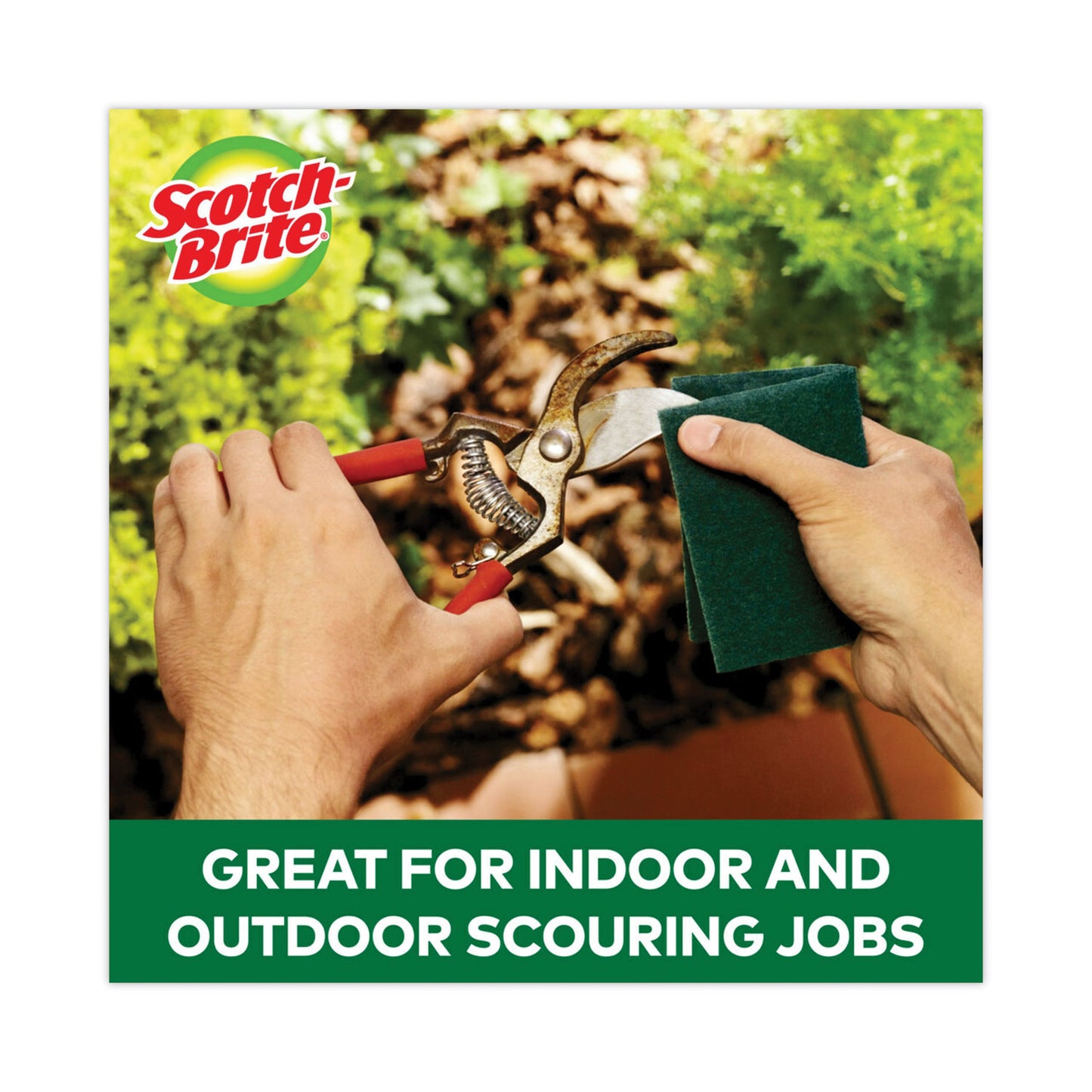 Scotch-Brite Heavy-Duty Scour Pad, 3.8 x 6, Green, 10/Carton (22310CT)