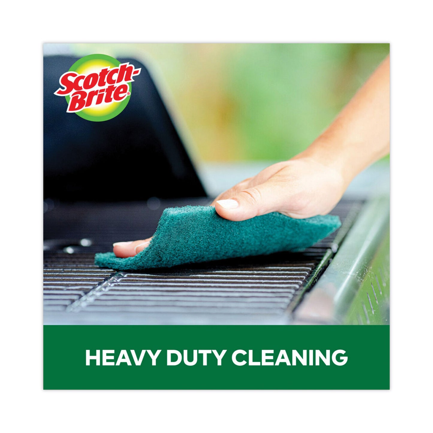 Scotch-Brite Heavy-Duty Scour Pad, 3.8 x 6, Green, 10/Carton (22310CT)