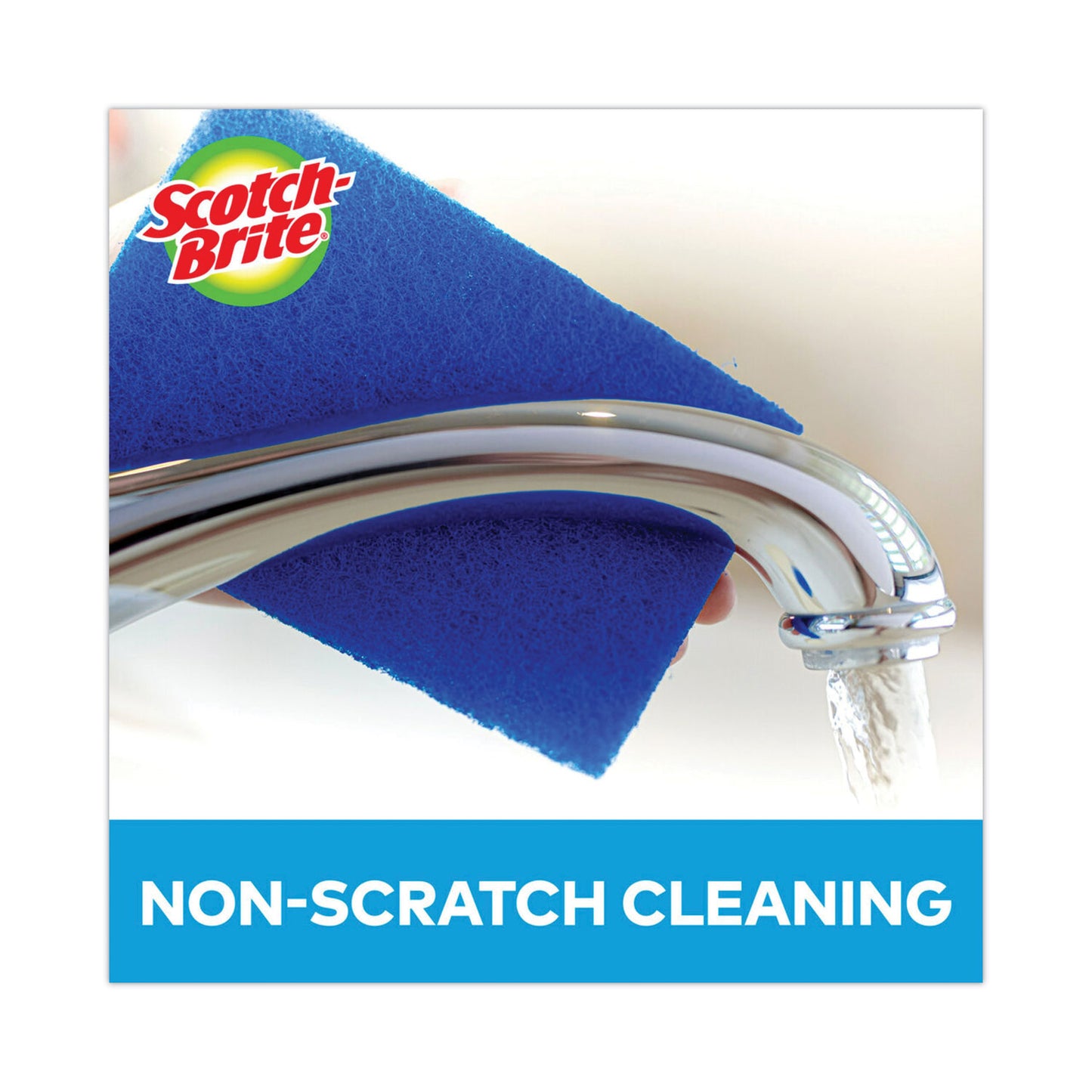 Scotch-Brite Non-Scratch Scour Pads, Size 3 x 6, Blue, 10/Carton (62310)