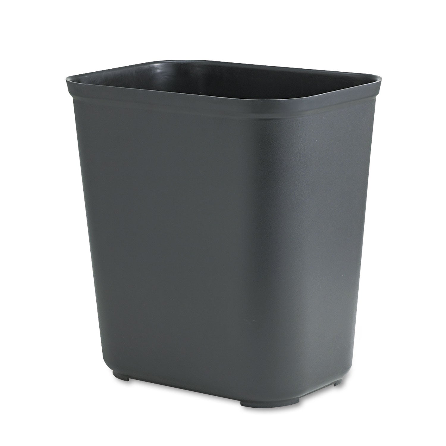 Rubbermaid Commercial Fiberglass Wastebasket, 7 gal, Fiberglass, Black (254300BK)