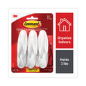 Command Designer Hooks, Medium, Plastic, White, 3 lb Capacity, 6 Hooks and 12 Strips/Pack (170816ES)