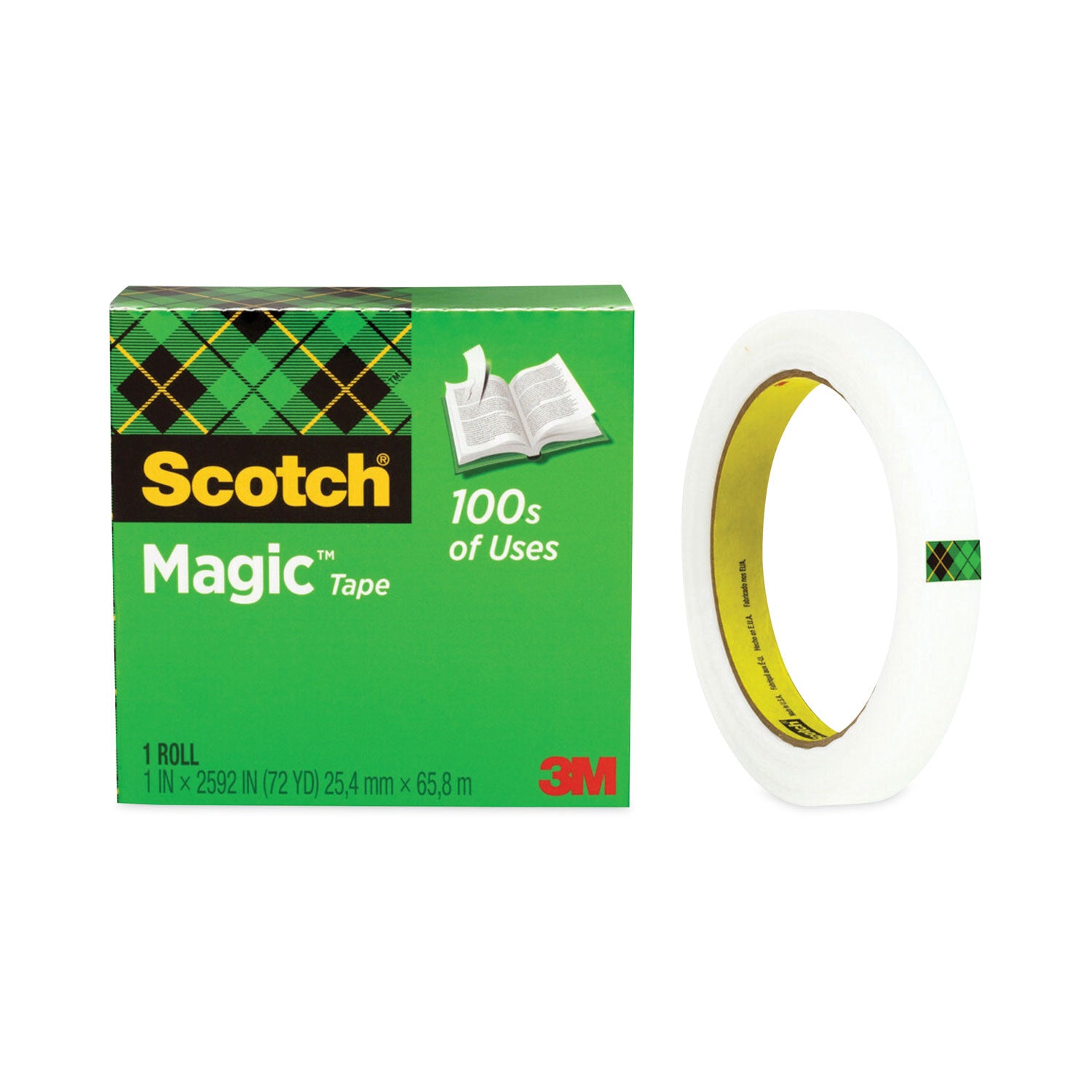 Scotch Magic Office Tape, 3" Core, 0.5" x 72 yds, Clear (810122592)