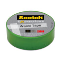 Scotch Expressions Washi Tape, 1.25" Core, 0.59" x 32.75 ft, Green (70005188761)