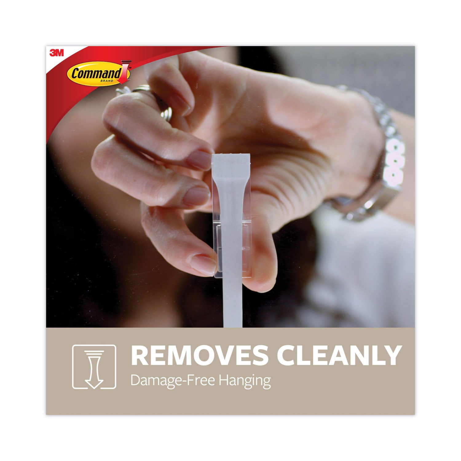 Command Adhesive Mount Metal Hook, Large, Brushed Nickel Finish, 5 lb Capacity, 2 Hooks and 4 Strips/Pack (FC13BN2ES)