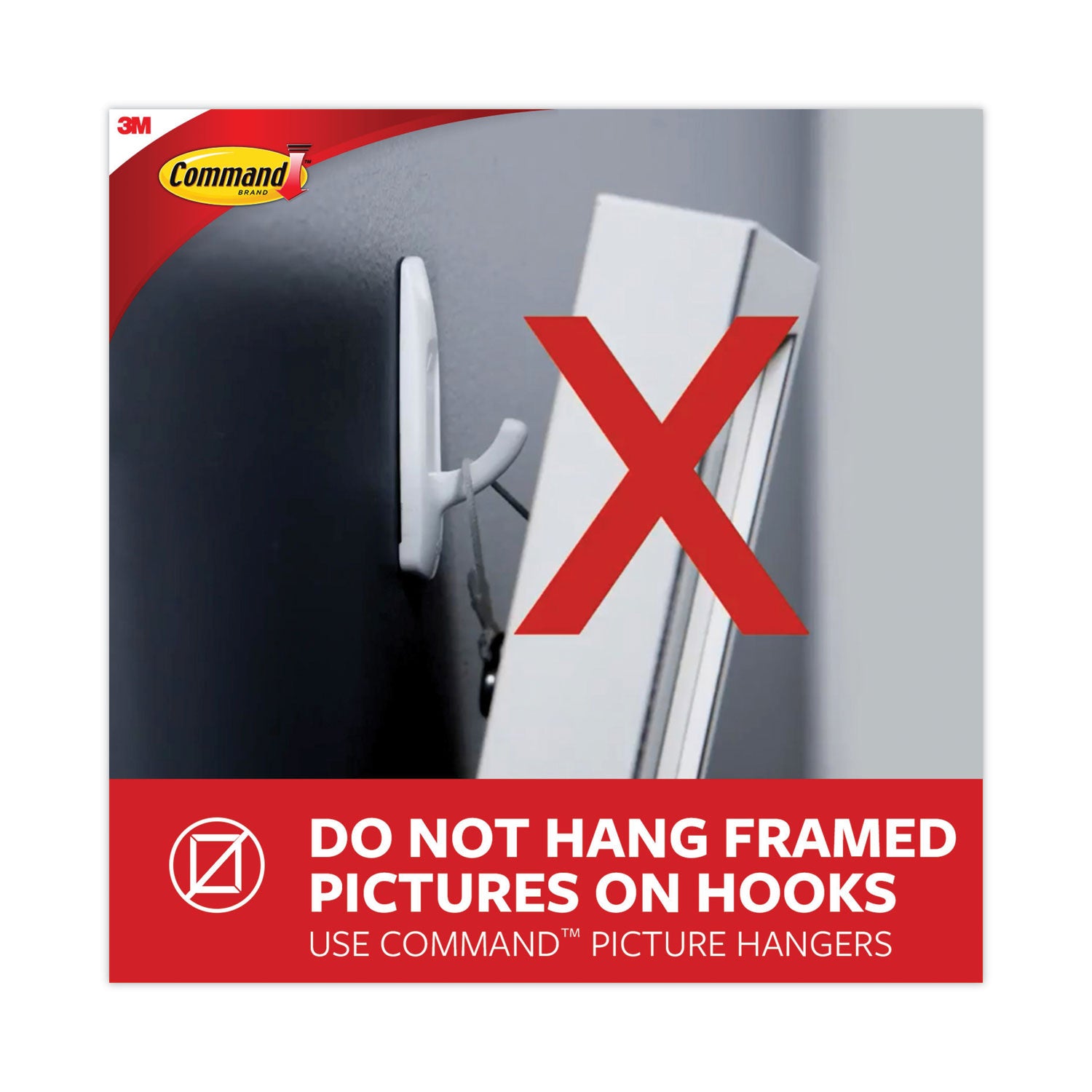 Command Adhesive Mount Metal Hook, Large, Brushed Nickel Finish, 5 lb Capacity, 2 Hooks and 4 Strips/Pack (FC13BN2ES)