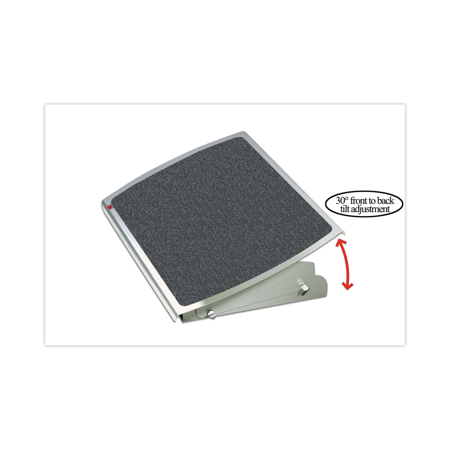 3M Adjustable Steel Footrest, Nonslip Surface, 22w x 14d x 4 to 4.75h, Black/Charcoal (FR530CB)