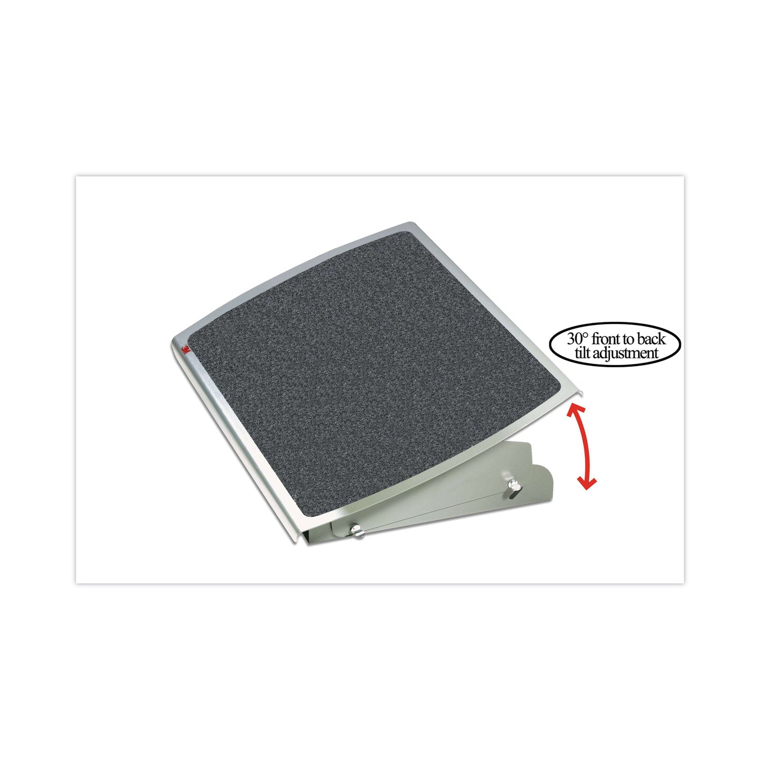 3M Adjustable Steel Footrest, Nonslip Surface, 22w x 14d x 4 to 4.75h, Black/Charcoal (FR530CB)