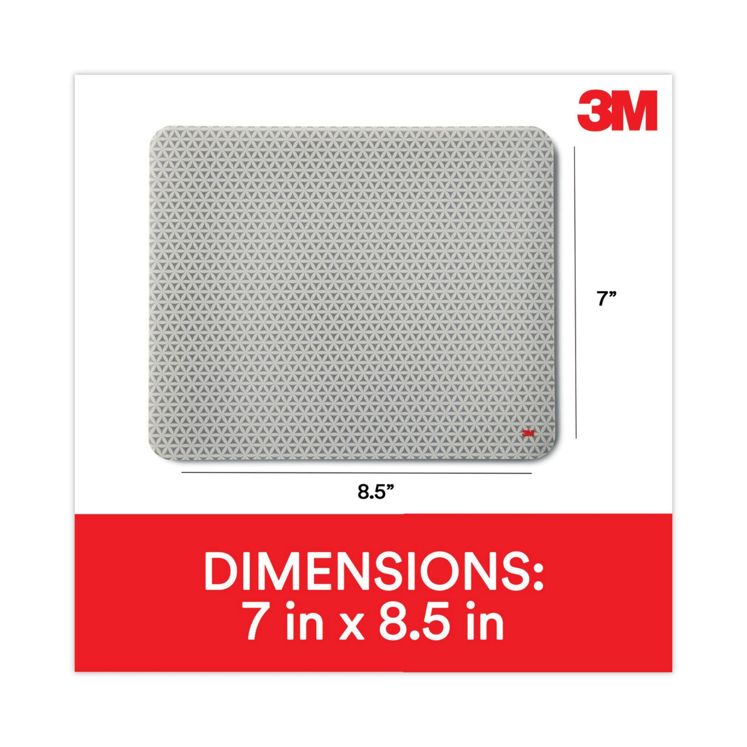 3M Precise Mouse Pad with Nonskid Repositionable Adhesive Back, 8.5 x 7, Bitmap Design (MP200PS)