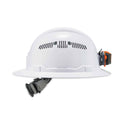 ergodyne Skullerz 8973LED Class C Hard Hat Full Brim with LED Light, White (60156)