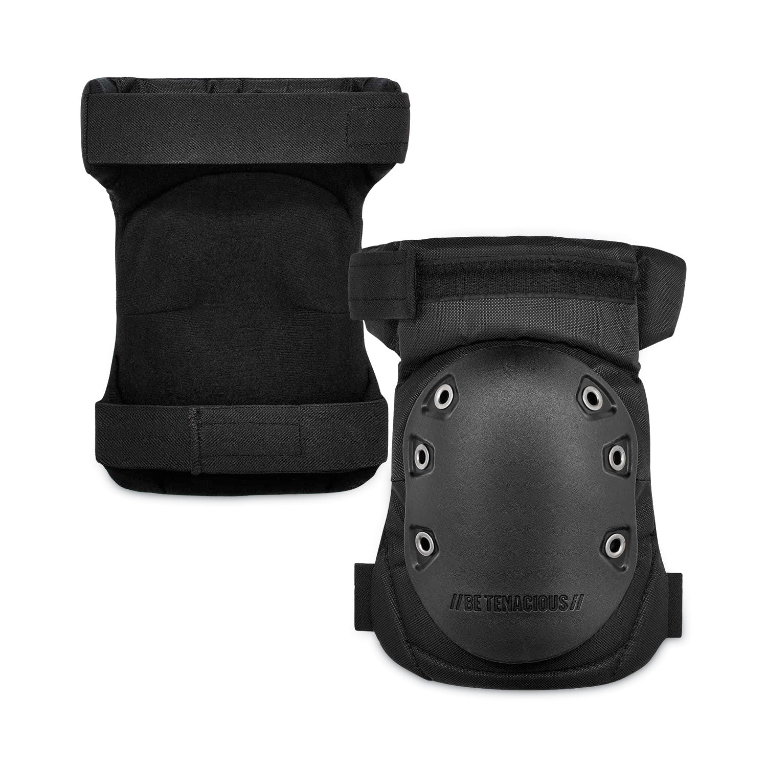 ergodyne ProFlex 435HL Hinged Gel Knee Pad, Hard Cap, Hook and Loop Closure, One Size Fits Most, Black, Pair (18436)