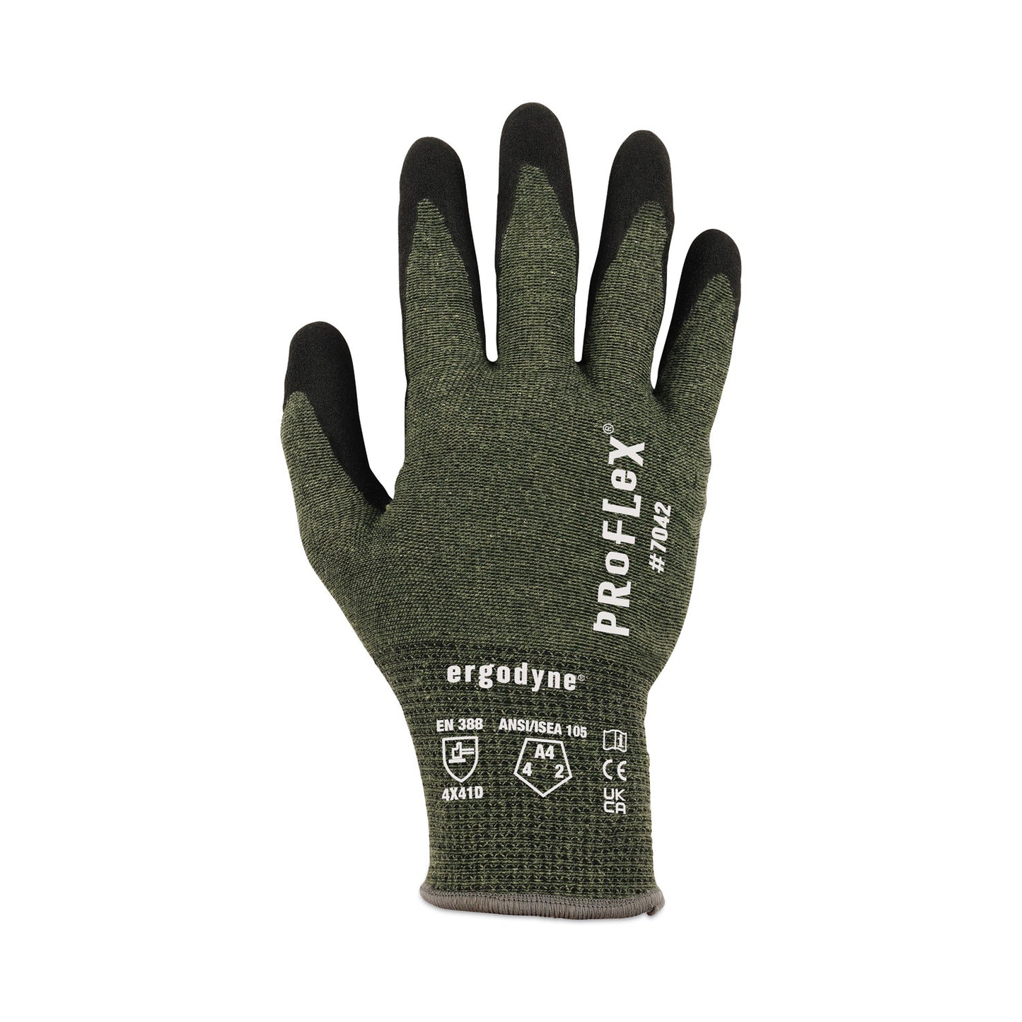 ergodyne ProFlex 7042 ANSI A4 Nitrile-Coated CR Gloves, Green, Medium, Pair (10343)