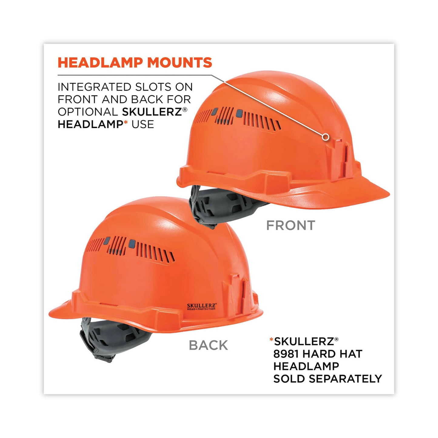 ergodyne Skullerz 8972 Class C Hard Hat Cap Style, Orange (60145)