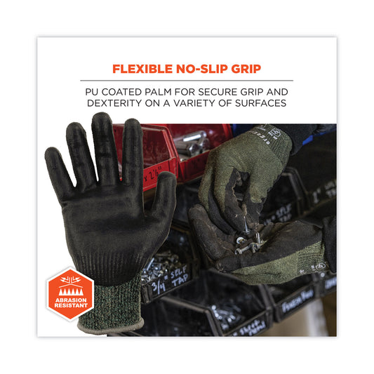 ergodyne ProFlex 7070 ANSI A7 Nitrile Coated CR Gloves, Green, Medium, Pair (18043)