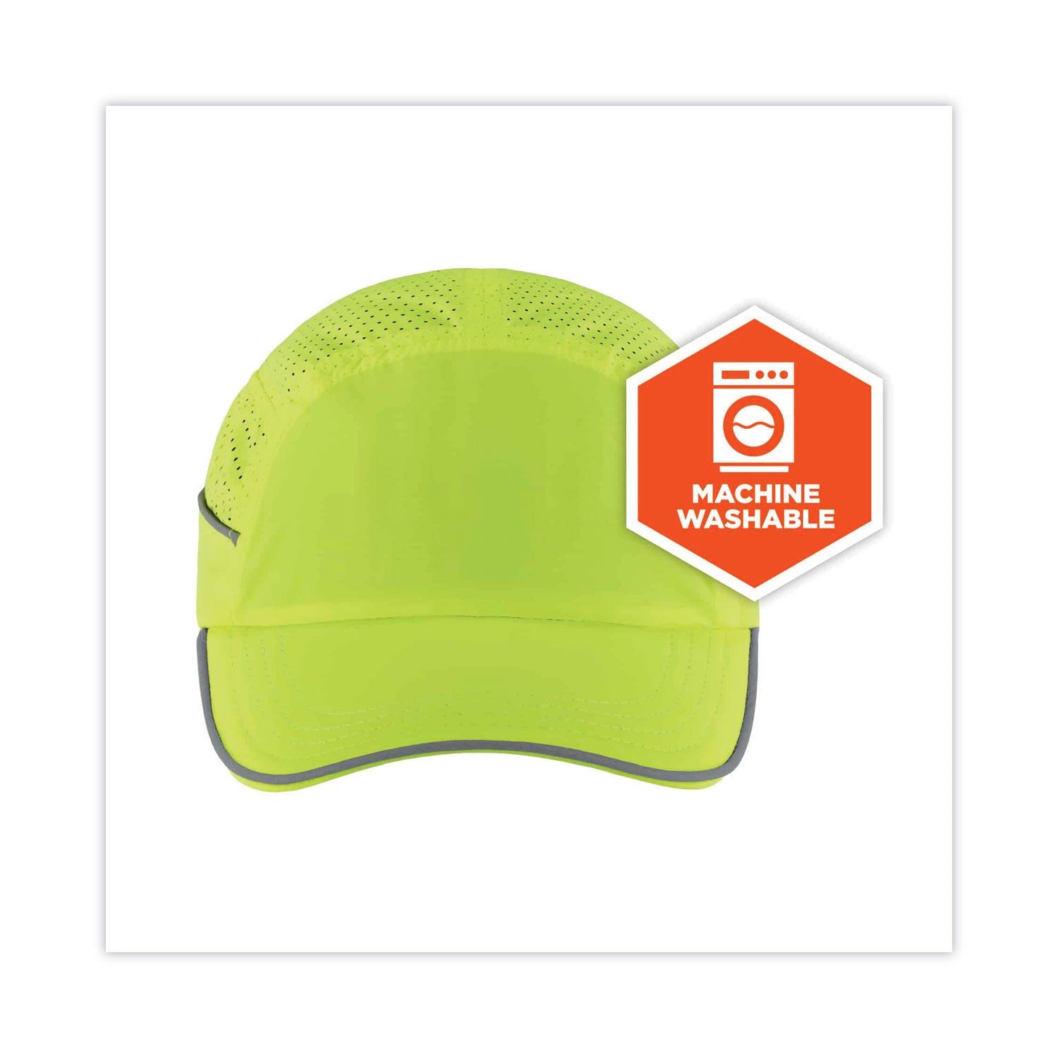 ergodyne Skullerz 8955 Lightweight Bump Cap Hat, Long Brim, Lime (23352)