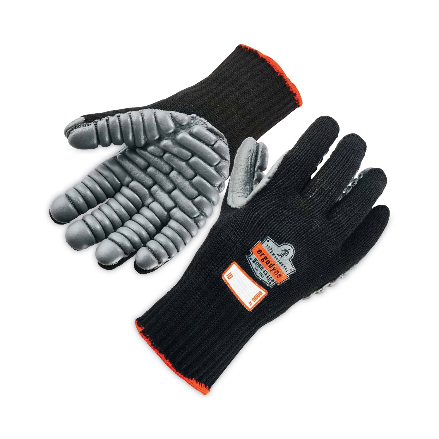 ergodyne ProFlex 9000 Lightweight Anti-Vibration Gloves, Black, Medium, Pair (16453)