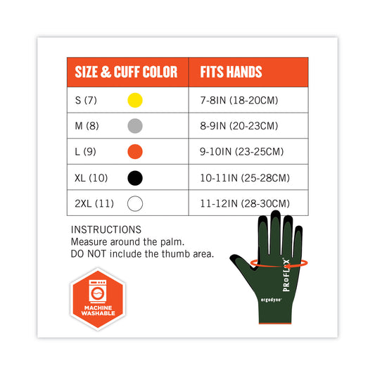 ergodyne ProFlex 7070 ANSI A7 Nitrile Coated CR Gloves, Green, 2X-Large, Pair (18046)