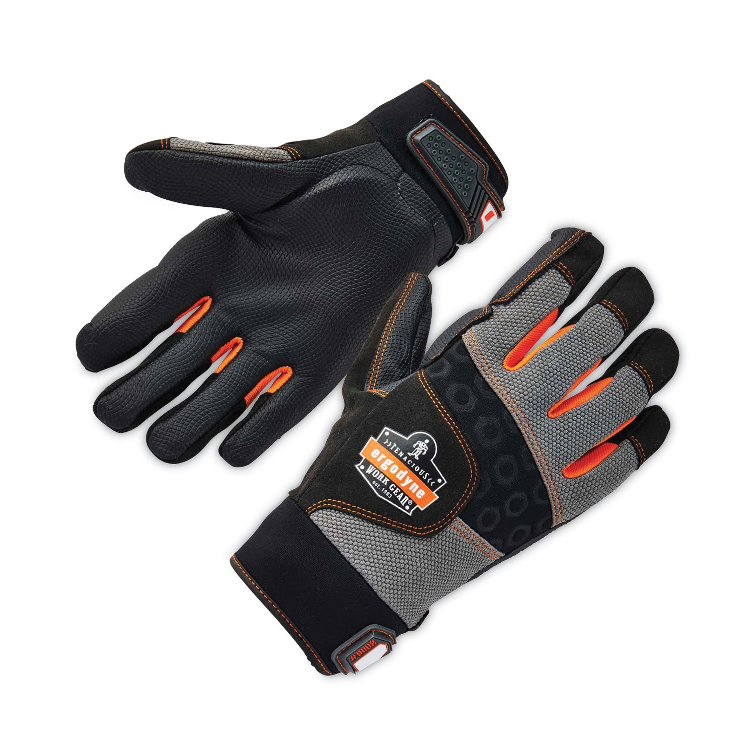 ergodyne ProFlex 9002 Certified Full-Finger Anti-Vibration Gloves, Black, Small, Pair (17702)