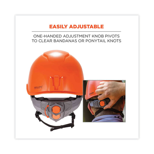 ergodyne Skullerz 8974 Class E Safety Helmet, 6-Point Ratchet Suspension, Orange (60212)