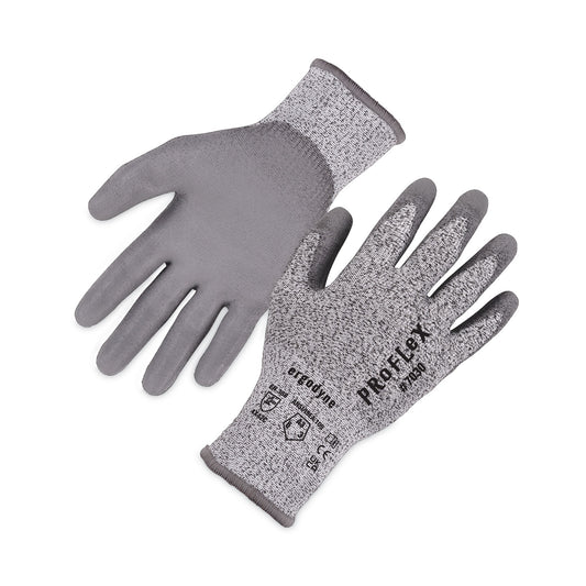 ergodyne ProFlex 7030 ANSI A3 PU Coated CR Gloves, Gray, Medium, 12 Pairs/Pack (10453)