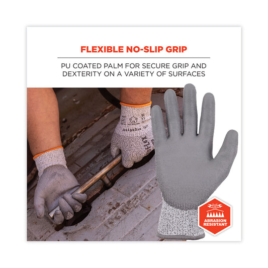 ergodyne ProFlex 7030 ANSI A3 PU Coated CR Gloves, Gray, 2X-Large, 12 Pairs/Pack (10456)