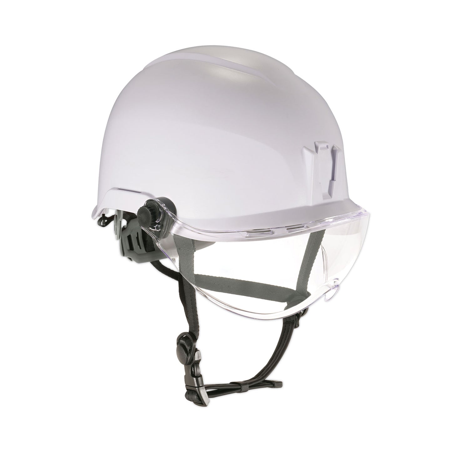 ergodyne Skullerz 8974V Class E Safety Helmet with 8991 Visor Kit, Clear Lens, 6-Point Ratchet Suspension, White (60215)