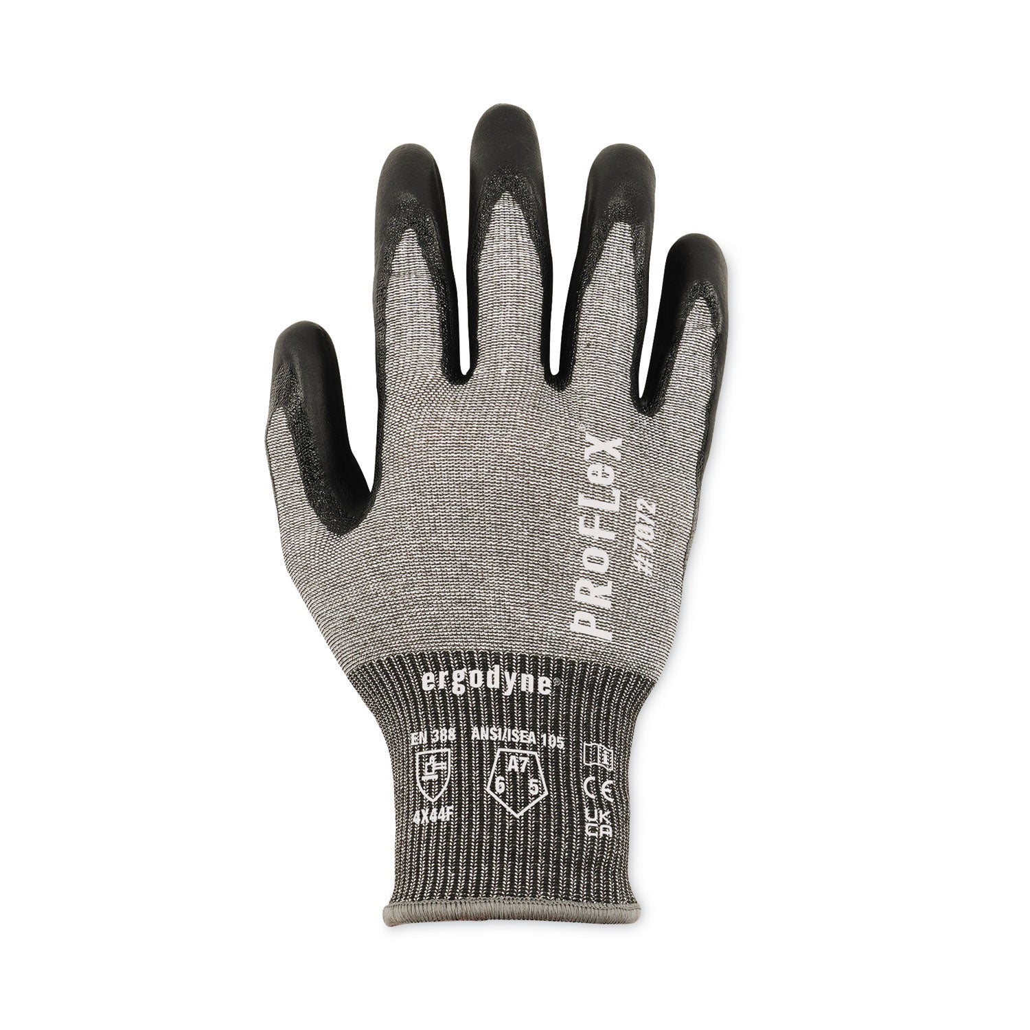 ergodyne ProFlex 7072 ANSI A7 Nitrile-Coated CR Gloves, Gray, X-Large, Pair (10315)