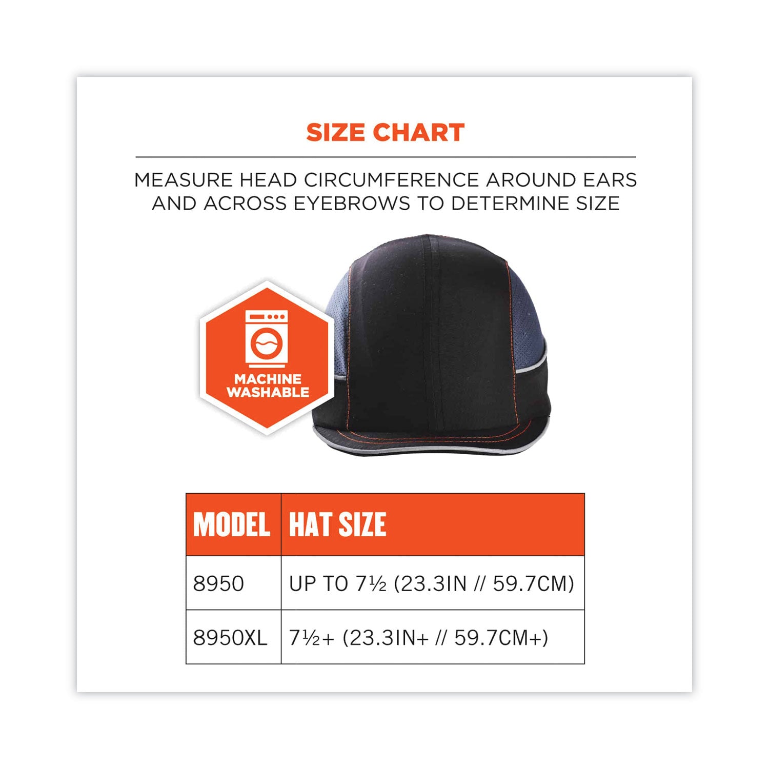 ergodyne Skullerz 8950 Bump Cap Hat, Micro Brim, Black (23342)