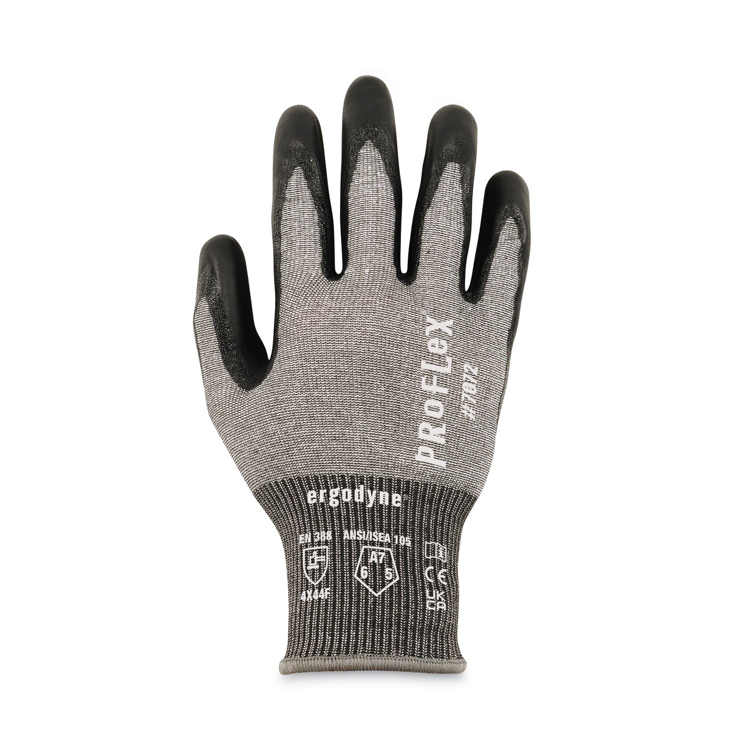 ergodyne ProFlex 7072 ANSI A7 Nitrile-Coated CR Gloves, Gray, Small, 12 Pairs/Pack (10302)