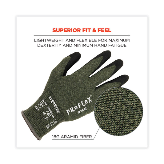 ergodyne ProFlex 7042 ANSI A4 Nitrile-Coated CR Gloves, Green, Medium, 12 Pairs/Pack (10333)